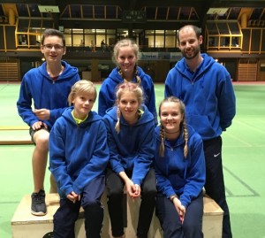 hinten: Marvin Rullmann, Esther Boeijink, Björn Lippa, Vorn: Kaya Krüger, Marie Dehning, Sina Otte